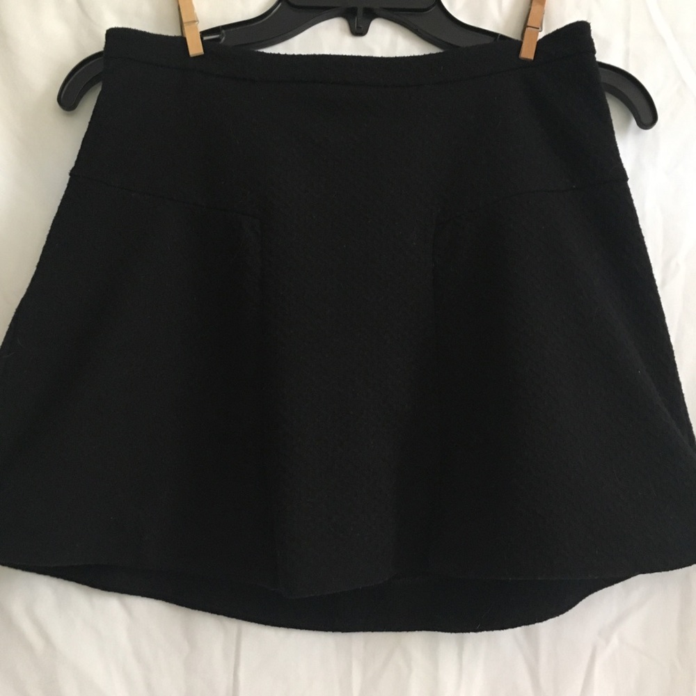 Black pleated/peplum skater skirt